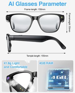 Smart Sunglasses Outdoor Sports Headset Call Recording Video AI Voice Translation Smart <b>Glasses</b> <b>With</b> <b>Camera</b> - Product Image 3