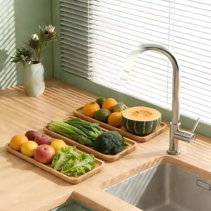 Hangxu Wooden Rectangle Tray For Coffee Dessert Serving <b>Home</b> Office Use - Product Image 3