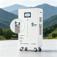 Batterie LiFePO4 51,2 V 280 Ah à écran tactile, empilable, 14,336 kWh, avec BMS intégré, pour stockage d'énergie solaire et sauvegarde domestique