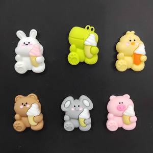 Résine animaux tenant crème glacée Kawaii Cabochon Slime charmes bricolage artisanat accessoires - Product Image 2