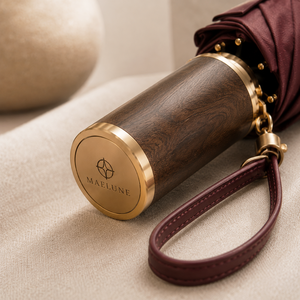 <span class=keywords><strong>Parapluie</strong></span> pliant de poche compact, imperméable, manuel, à ouverture personnalisée, avec poignée en bois, pour la maison, accessoires de marque - Product Image 2