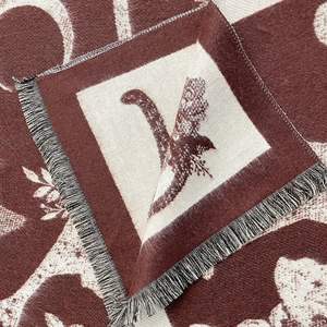 أزياء جديدة على الطراز الكوري القطط الحيوانية ونمط القمر وشاح طويل شتوي من الكاشمينا وشاح سميك دافئ للنساء شالات الباشمينا خمر - Product Image 6