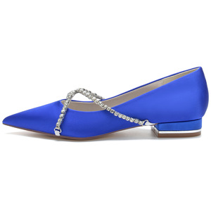 <span class=keywords><strong>Scarpe</strong></span> da sposa da donna con strass a punta in raso avorio con cinturino incrociato <span class=keywords><strong>tacco</strong></span> <span class=keywords><strong>basso</strong></span> - Product Image 4