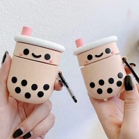 Usine directe mignon de bande dessinée designers bulle thé silicone écouteurs couvrent cas pour airpods 1/2 airpod pro