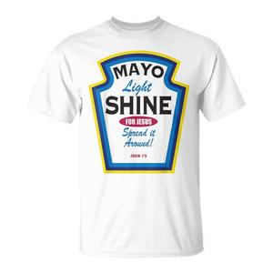 Camiseta Cristiana Mayo Light Shine de Manga Corta, Unisex, Cuello Redondo, Regalo Religioso para Iglesia, Impresión Serigráfica, Juan 15 - Product Image 1