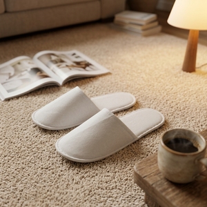 Chaussons jetables d'<span class=keywords><strong>hôtel</strong></span> confortables, respirants, en tissu brossé doux, antidérapants, semelle à motif vague d'<span class=keywords><strong>eau</strong></span>, articles de toilette pour <span class=keywords><strong>hôtel</strong></span> - Product Image 3