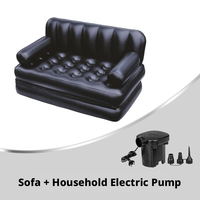 Canapé gonflable 5-en-1 en PVC pour deux personnes, idéal pour la randonnée, le camping, le salon, la chambre, avec pompe