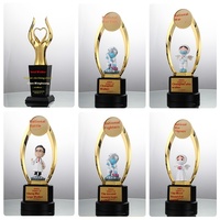 Trophée personnalisable en cristal gravé en forme de cœur, écologique, pour la Journée des infirmières de Dabai, imprimé UV, pour les bénévoles anti-épidémiques