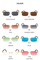 Lunettes de soleil d'été en forme de planche en acétate Lunettes de soleil d'été en corne de buffle de marque avec logo personnalisé vintage sans monture