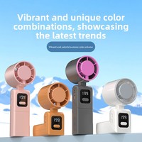 Ventilateur portable mini 2026 avec refroidissement par glace, rechargeable par USB, affichage numérique, pliable, haute vitesse, pour dortoir