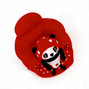 Peluche panda fraise personnalisée, peluche panda assis sur un canapé, peluche panda fraise rouge, jouet en peluche panda mignon pour siège - Product Image 3