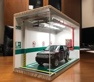 1:18 Diecast Xe mô hình bãi đậu xe không gian rắn gỗ nhà để xe mô hình làm bằng tay tự làm cảnh mô hình tùy biến modelo de estacionamiento