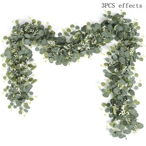 Chemin de table de mariage, guirlande artificielle d'eucalyptus, feuillage pour décoration de fête - Product Image 2