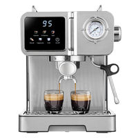 Anbolife - Cafetera Espresso Semiautomática de 20 Bares, 1350 W, Termobloque, Pantalla Táctil, Manómetro, Vaporizador, Tanque de 1.6 L, OEM