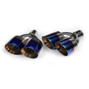 ปลายท่อไอเสียขนาด 4.5 นิ้ว รูปตัวยู ช่องระบายอากาศคู่ ตัดเฉียง สีฟ้าไหม้ ทำจากสแตนเลส สำหรับเพิ่มประสิทธิภาพ - Product Image 6