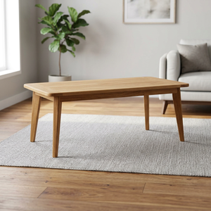 Midcentury Modern Eco-Friendly Waterproof Durable Solid Wood Rectangle Dining <b>Table</b> Stable Design Home Furniture 4-Seater Easy - Product Image 2