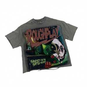 เสื้อยืดวินเทจ RoughPlay Beat Odds 300 กรัม ผ้าฝ้าย 100% สไตล์สตรีทแวร์ขาดๆ แบบ OEM - Product Image 4