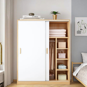 <span class=keywords><strong>Armadio</strong></span> in Legno Autoportante dal Design Nordico Moderno <span class=keywords><strong>con</strong></span> Porta in MDF Resistente, Organizzatore per Vestiti, Mobile per <span class=keywords><strong>Camera</strong></span> <span class=keywords><strong>da</strong></span> <span class=keywords><strong>Letto</strong></span>, Hotel e Casa - Product Image 1