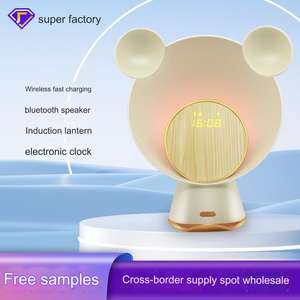 Nouveaux produits 2026 Haut-parleur 4-en-1 Cadeaux d'affaires Chargeur <span class=keywords><strong>sans</strong></span> <span class=keywords><strong>fil</strong></span> rapide avec veilleuse et horloge Cadeaux pour enfants - Product Image 2