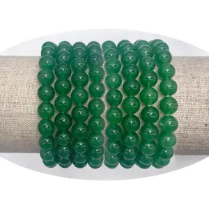 6mm 8mm 10mm di pietra verde (tinto) collana di perline e moderno braccialetto cubano di perline all'ingrosso