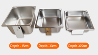 Rongsheng Tragbarer Intelligenter Bain-Marie Speisenwärmer Trolley mit Glasvitrine |   Edelstahl 1,5-2KW Restaurant-Buffet-Heizung