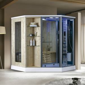 Luxus moderne Indoor Dry Wet kombinierte Holz sauna Dampf duschkabine Freistehende Hotel Whirlpools Badewannen Massage funktion - Product Image 1