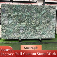Dalle de marbre Smaragdi de qualité supérieure, polie, taille sur mesure, pour cuisine moderne, villa, salon, table à manger, décoration, vente en gros, directement de l'usine