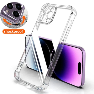 ถุงลมนิรภัยเคสซิลิโคนใสกันกระแทกสำหรับ <span class=keywords><strong>iPhone</strong></span> 16 15 14 <span class=keywords><strong>PLUS</strong></span> 13 12 MINI 11 PRO MAX กรอบด้านหลังแบบใสบางเฉียบ - Product Image 1