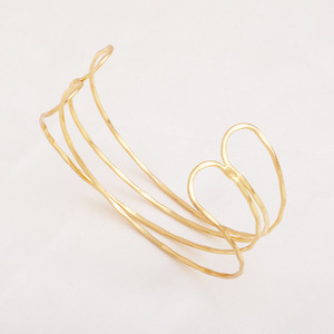 Brazalete Geométrico Chapado en Oro, Aleación, Diseño Abierto Ajustable, Joyería de Moda Unisex - Product Image 2