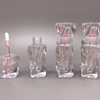 Emballage de gloss à lèvres de forme spéciale, bouteilles vides cylindriques, corps de bouteille transparent à parois épaisses, tube de gloss à lèvres