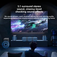 Système audio mural transfrontalier Echo 5.1 Surround avec caisson de basses puissant et 6 haut-parleurs en métal pour cinéma maison et salon
