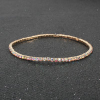 Nouveau Bracelet de Tennis élastique en strass multicolore, bijoux simples et brillants, vente en gros, tendance pour femmes