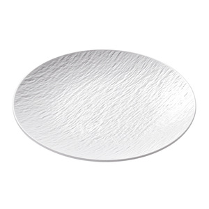 Xiangyuan <b>melamine</b> tableware <b>plates</b>, white, high-end stone-patterned shallow relief grilled meat plating, Western-style salad - Product Image 5