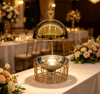 Nouveau chauffe-plat professionnel pour buffet de restaurant, modèle Diamond, 8L, en acier inoxydable doré, à gaz suspendu