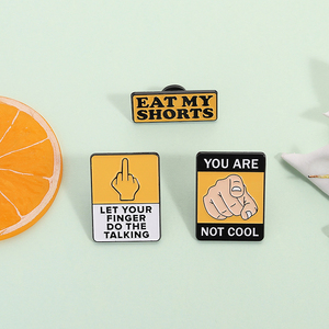 Eat My Shorts Esmalte Pin <span class=keywords><strong>Cita</strong></span> divertida de dibujos animados Dedo medio Gesto Broche Solapa Insignia Joyería Regalo Amigos - Product Image 2