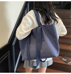 <span class=keywords><strong>Sac</strong></span> fourre-tout en toile de coton écologique décontracté 16 oz, couleur unie tendance, double poignée, <span class=keywords><strong>sac</strong></span> de shopping grande capacité, <span class=keywords><strong>sac</strong></span> à main en toile, logo personnalisé - Product Image 3