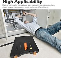 Mousse de protection en polyuréthane haute densité noire de qualité supérieure pour étuis à outils et équipements de rangement