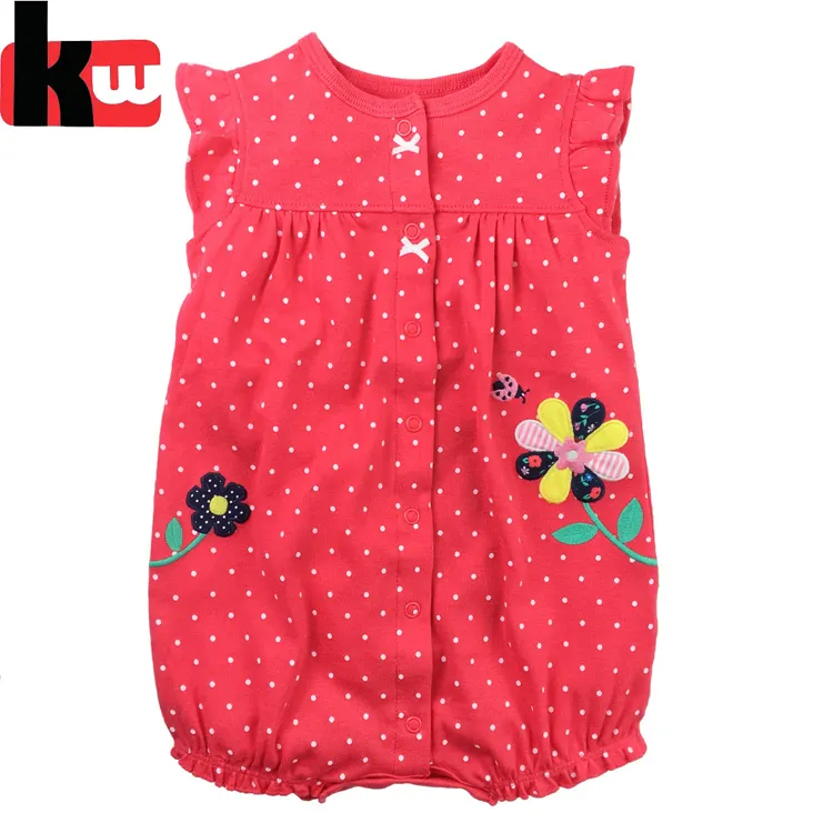 Factory customized printing summer baby romper baby girls sleeveless romper cotton short jumpsuits