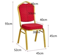 Vente en gros de chaises de luxe chic et empilables en alliage d'aluminium personnalisées pour banquets de mariage en acier doré et métal