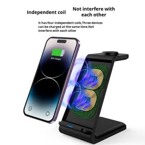 Cargador inalámbrico 3 en 1 con soporte multifunción QC3.0 y Puerto tipo C para auriculares de reloj otros dispositivos 2013 <span class=keywords><strong>Dodge</strong></span> Charger - Product Image 3