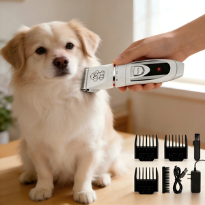 Tondeuse à poils pour animaux de compagnie avec tondeuses électriques rechargeables pour le visage, les oreilles et les pattes des chats et des chiens + ensemble de coupe-ongles portables (matériau ABS) - Product Image 3