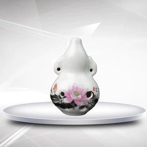 Ocarina en céramique de style chinois à 6 trous avec peinture de paysages et de fleurs, pour les apprenants de musique et comme cadeau souvenir - Product Image 4