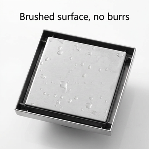 Siphon de sol carré invisible 10x10cm en acier inoxydable SUS304 avec valve en laiton, dissimulé, <span class=keywords><strong>anti</strong></span>-odeur, garantie 3 ans - Product Image 5
