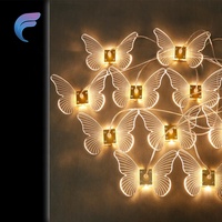 Accessoires de mariage, papillons en acrylique lumineux, LED, DC 6V, commande par bouton, lumières de chemin, lumières de scène, centre de table de mariage, décoration d'événements