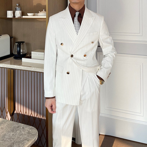 Factory <span class=keywords><strong>Outlet</strong></span> Trajes para <span class=keywords><strong>hombre</strong></span> Italiano de alta calidad a rayas <span class=keywords><strong>Traje</strong></span> Delgado Novio Boda Hombres <span class=keywords><strong>Traje</strong></span> - Product Image 1
