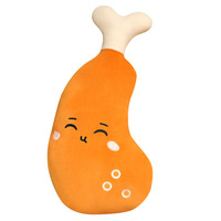 Housse de coussin en peluche promotionnelle en forme de grosse jambe de poulet, en similicuir semi-finie avec fermeture éclair, pour jouet en peluche non rembourré