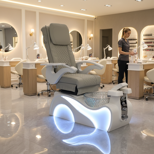 Sillón de Pedicura Eléctrico de Cerámica de Lujo Moderno con Hidromasaje Magnético y Lámpara LED de 7 Colores para Salones de Belleza y Centros de Spa - Product Image 4