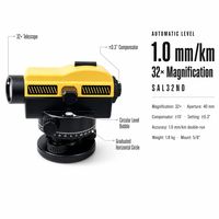 Niveau automatique SAL32ND 3,2 mm – Mesure de distance de haute précision – Instrument de topographie pour ingénieurs – Kit de construction routière