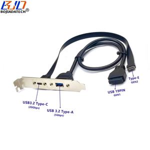 Großhandel 20 Gbit/s USB <span class=keywords><strong>3.2</strong></span> Typ C 5 Gbit/s Typ-A-Anschluss an MB Typ-E 19PIN-Header-Datenkabel 50CM mit Halterung auf Lager - Product Image 1