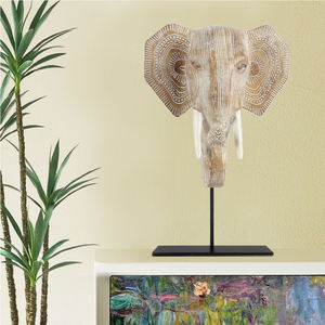 Luz nórdica lujo oro resina elefante <span class=keywords><strong>restaurante</strong></span> decoración pieza probóscide cabeza de elefante decoración del hogar - Product Image 3